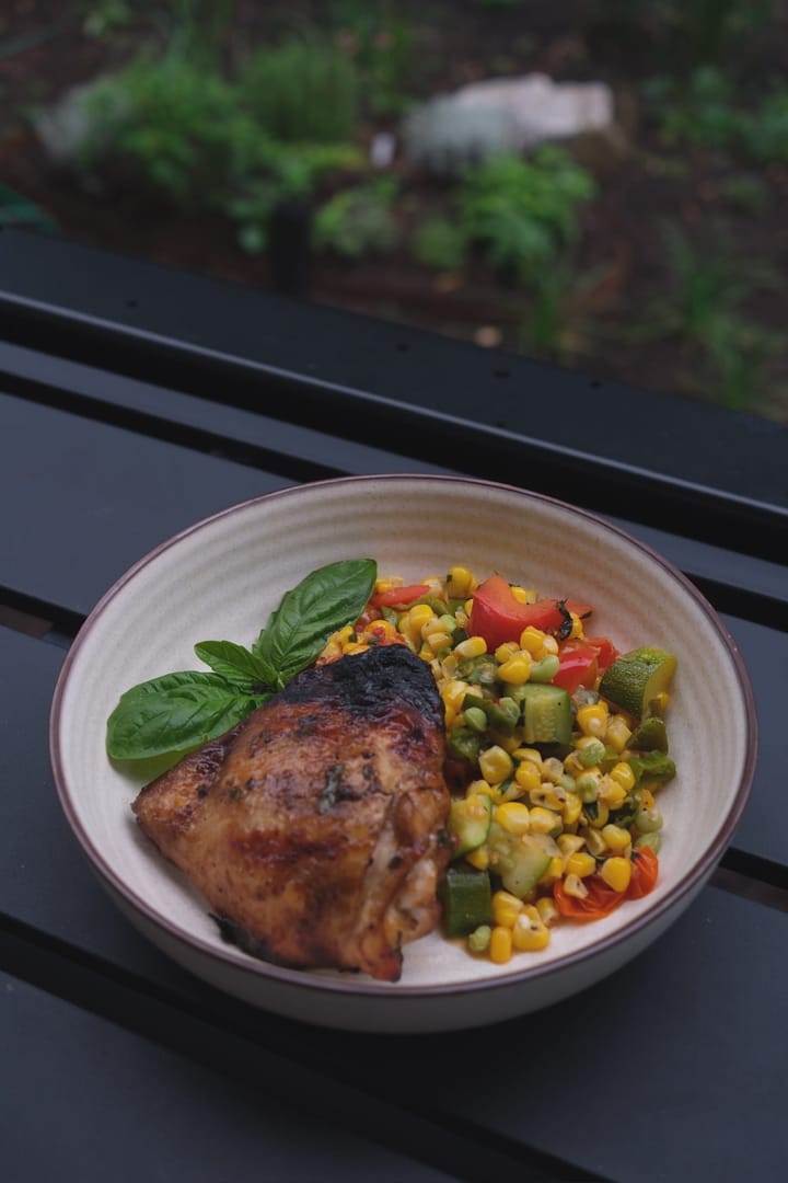 Brown Sugar & Herb Grilled Chicken with End of Summer Succotash
